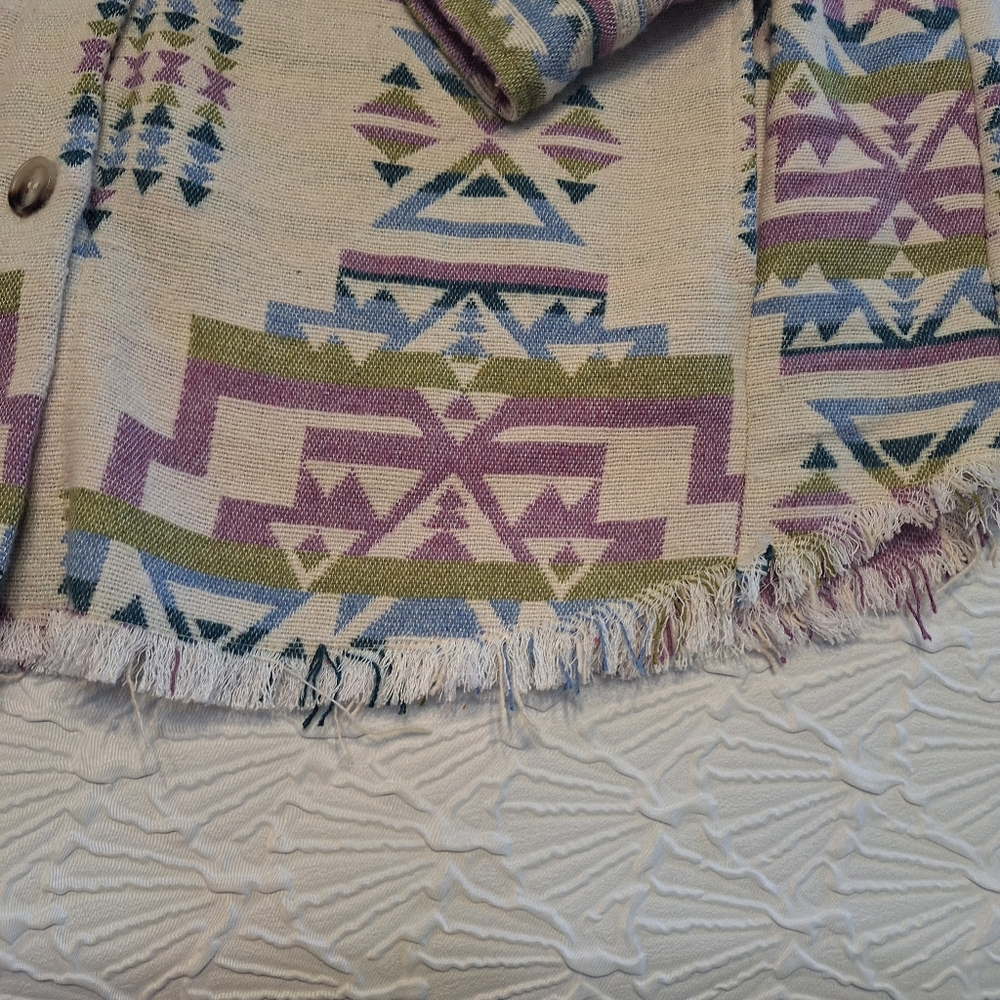 Elleborn Aztec Colorful Geometric Patterned Jacket Large - Picture 3 of 8